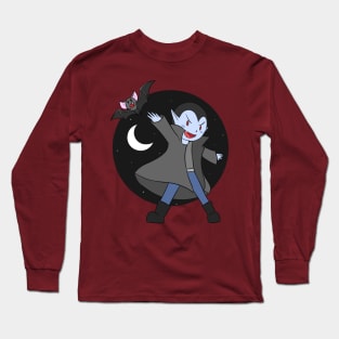 Halloween Vampire with Cute Bat Friend Long Sleeve T-Shirt